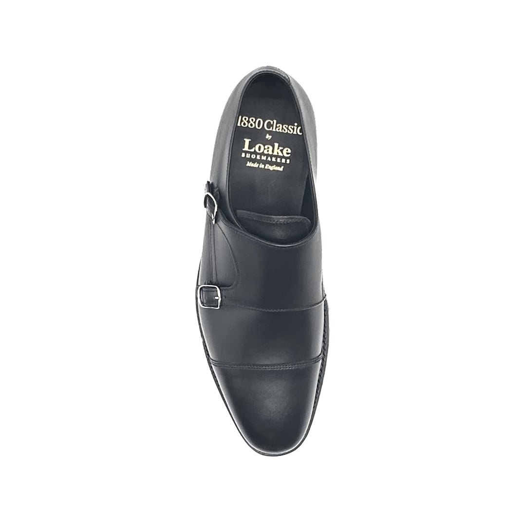 Cannon Black Calf Leather Double Monk