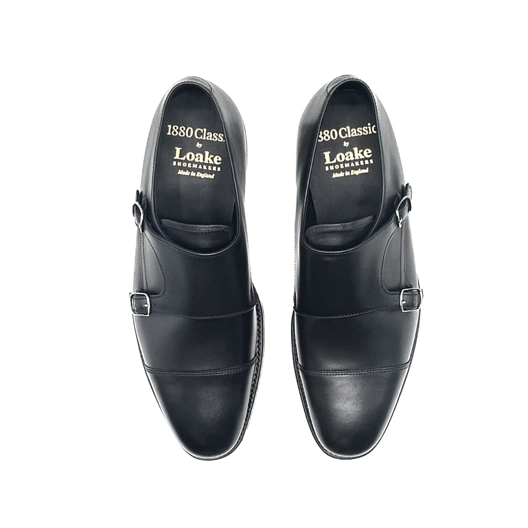 Cannon Black Calf Leather Double Monk