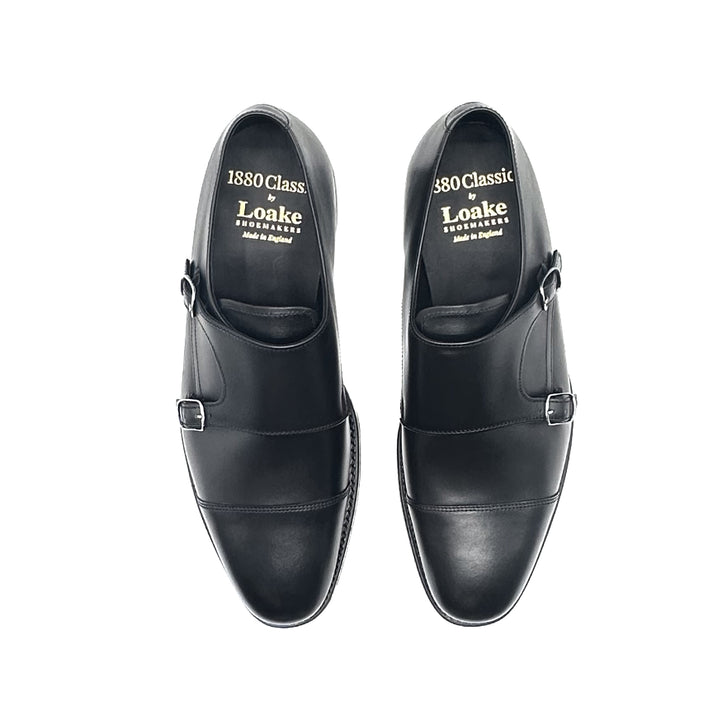 Cannon Black Calf Leather Double Monk