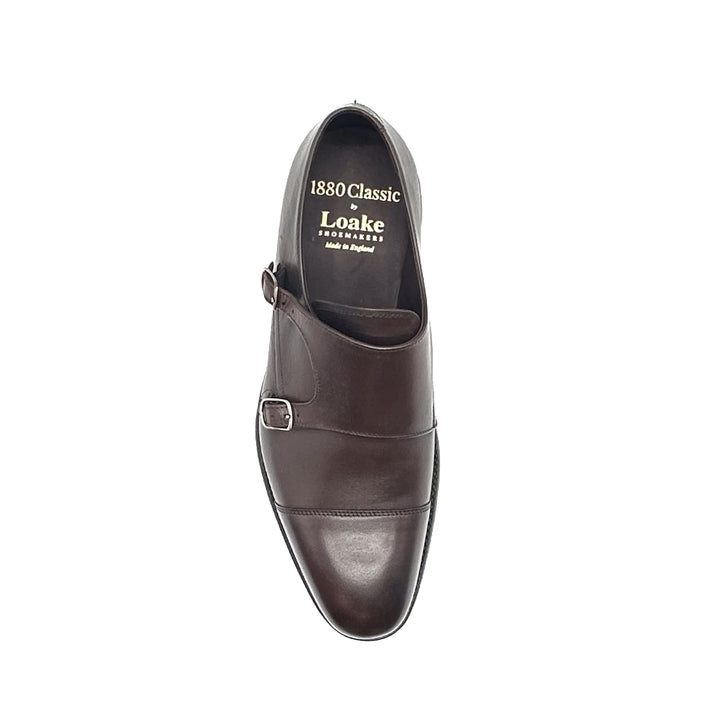 Cannon Dark Brown Burnished Calf Leather Double Monk