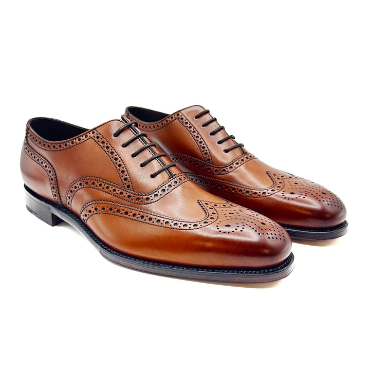Buckingham Brown Burnished Calf Leather Oxford Brogue