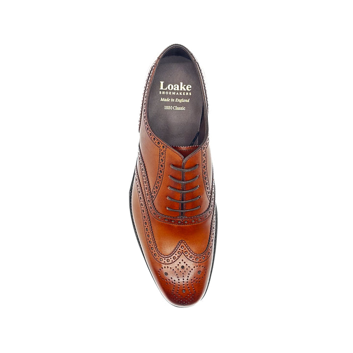 Buckingham Brown Burnished Calf Leather Oxford Brogue