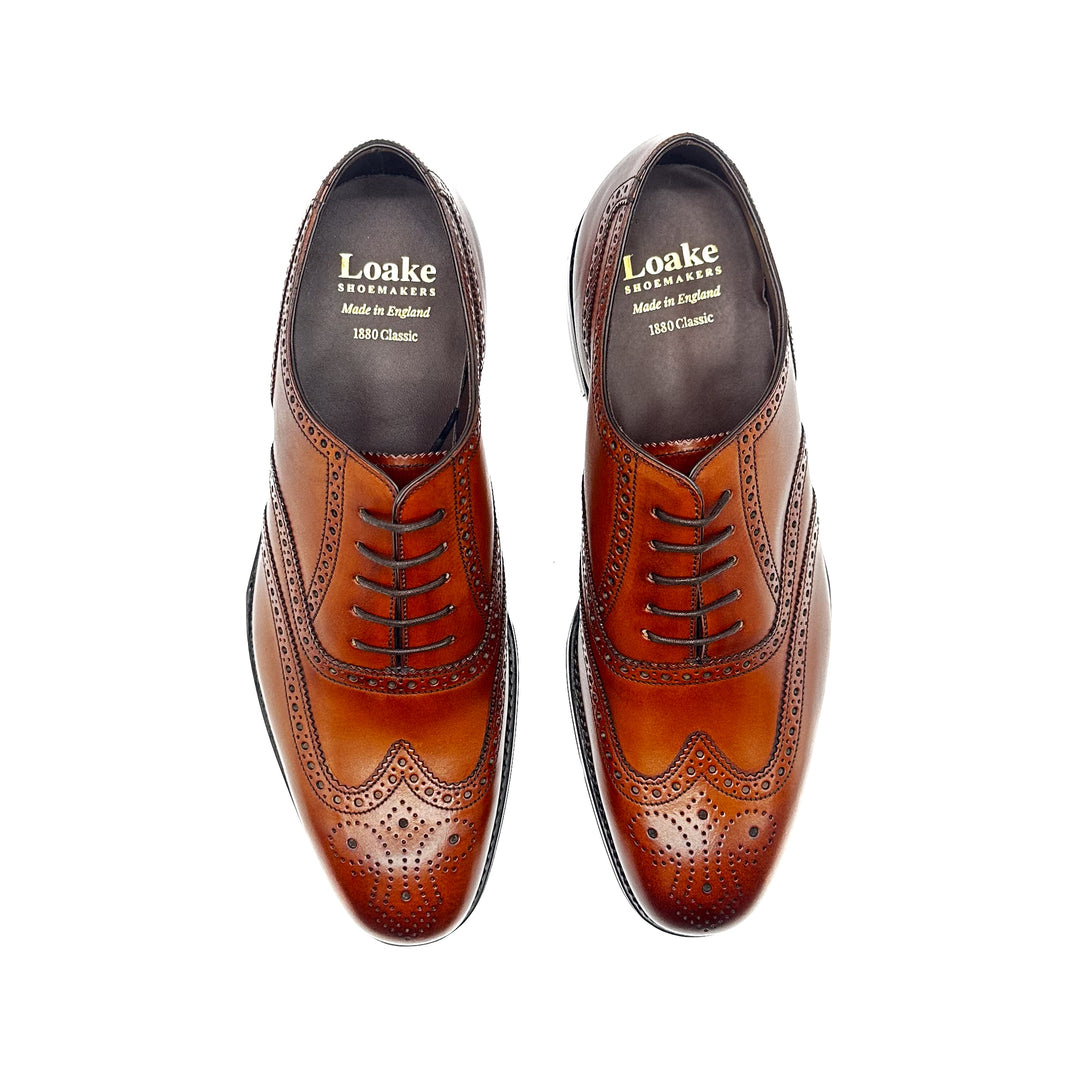 Buckingham Brown Burnished Calf Leather Oxford Brogue
