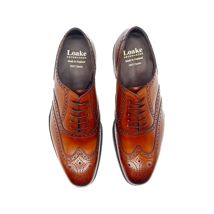 Buckingham Brown Burnished Calf Leather Oxford Brogue