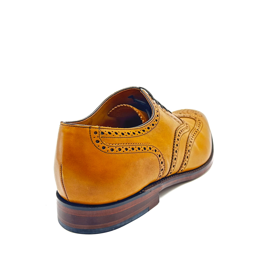 Buckingham Tan Burnished Calf Leather Oxford Brogue