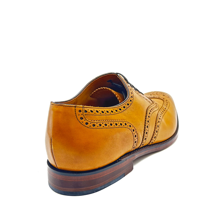 Buckingham Tan Burnished Calf Leather Oxford Brogue