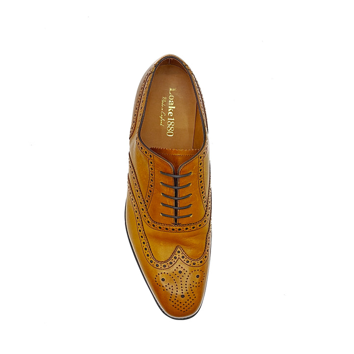 Buckingham Tan Burnished Calf Leather Oxford Brogue