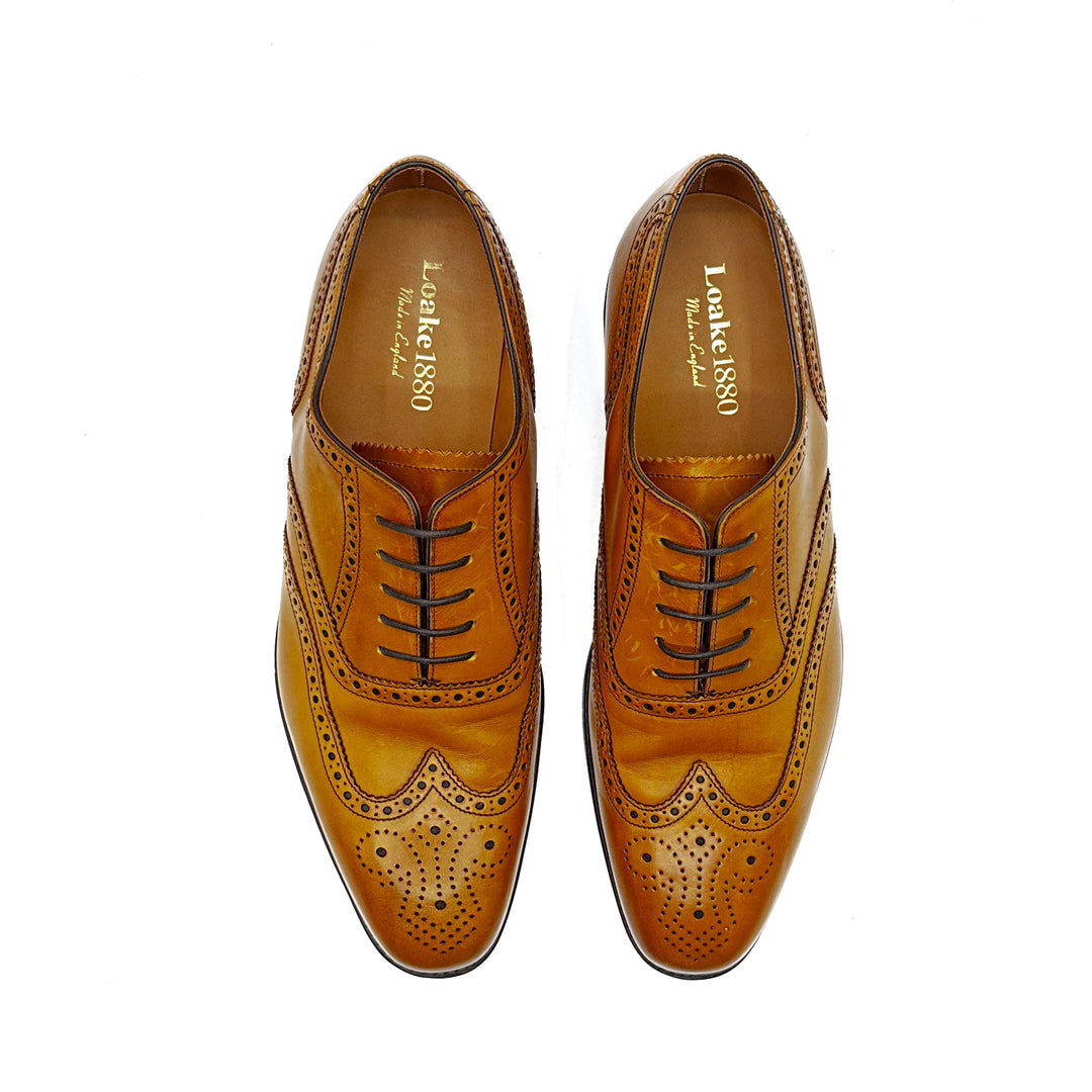Buckingham Tan Burnished Calf Leather Oxford Brogue