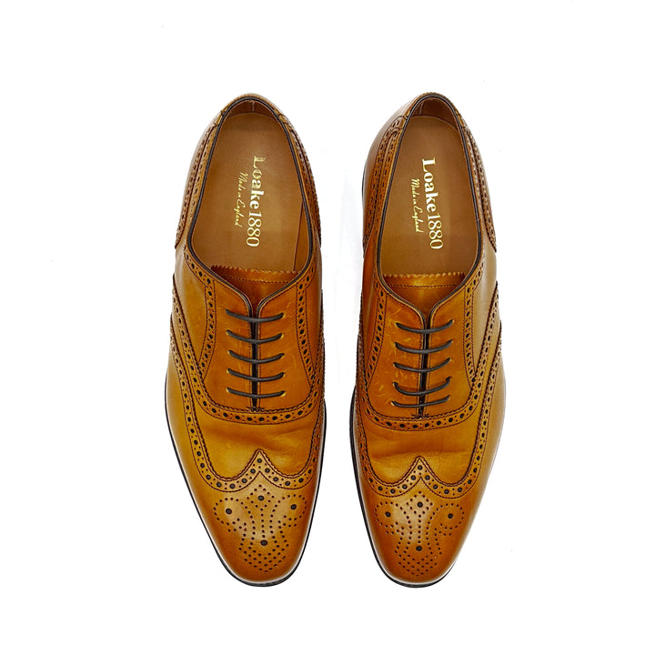 Buckingham Tan Burnished Calf Leather Oxford Brogue