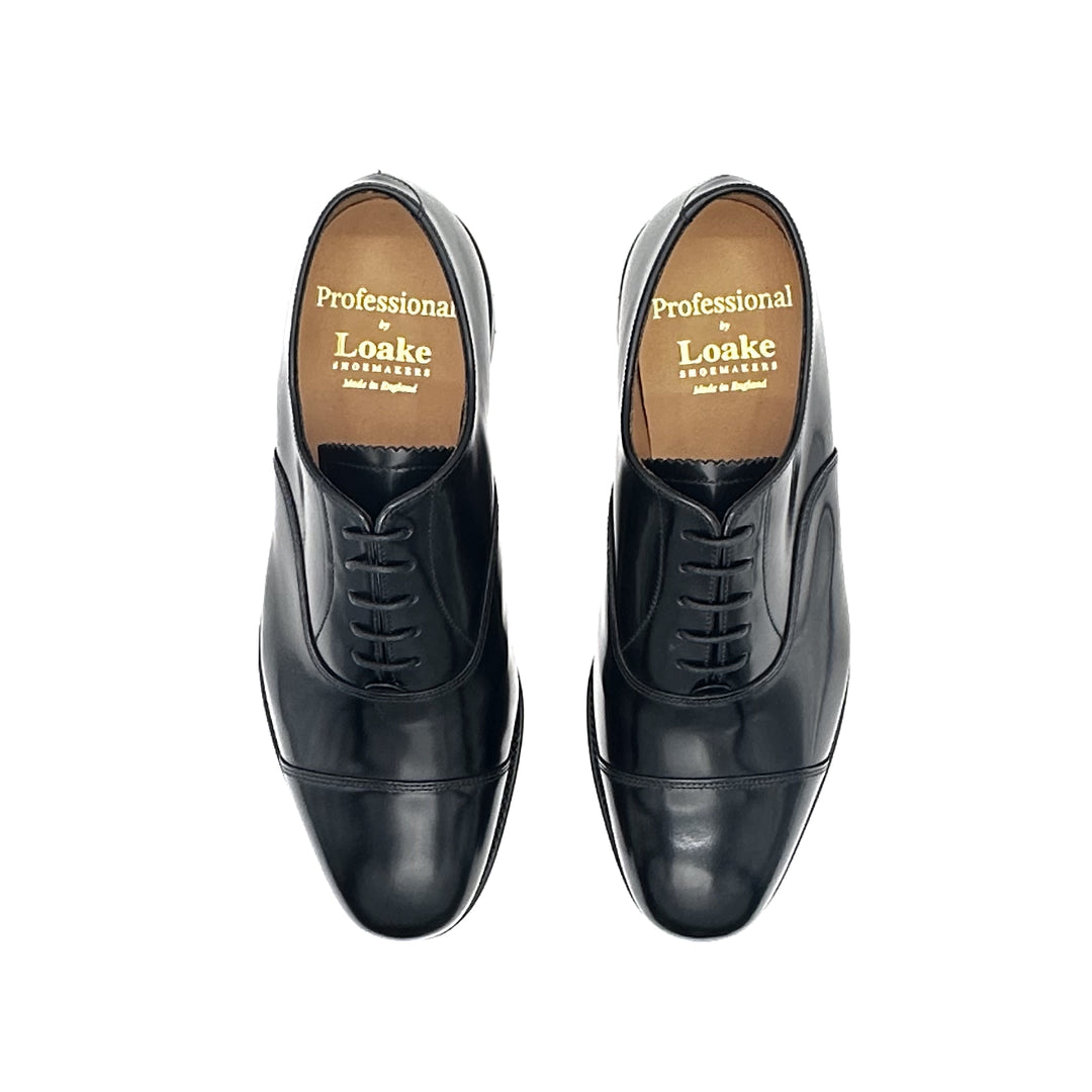 747 Black Polished Leather Oxford