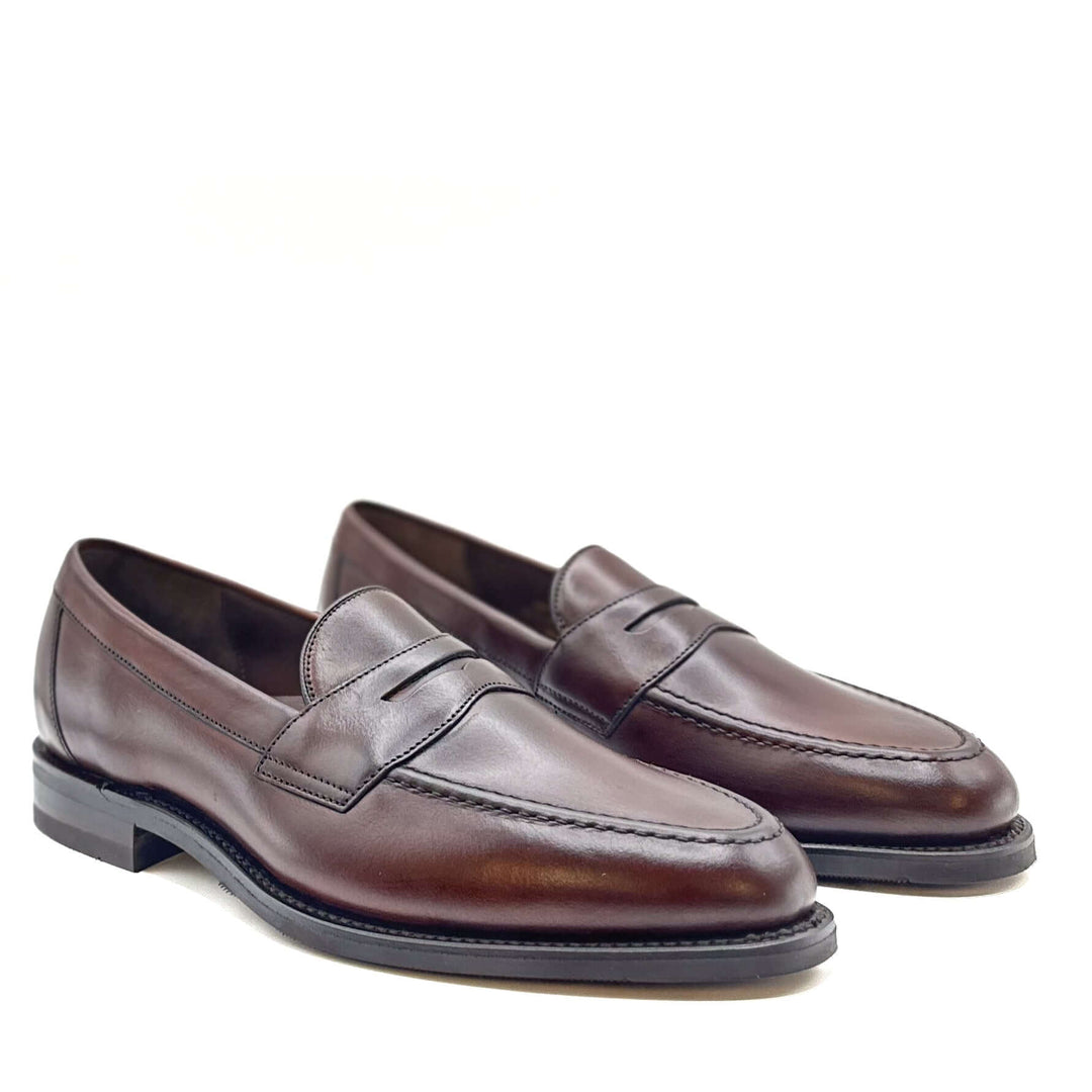 Imperial Dark Brown Calf Leather Penny Loafer Rubber Sole
