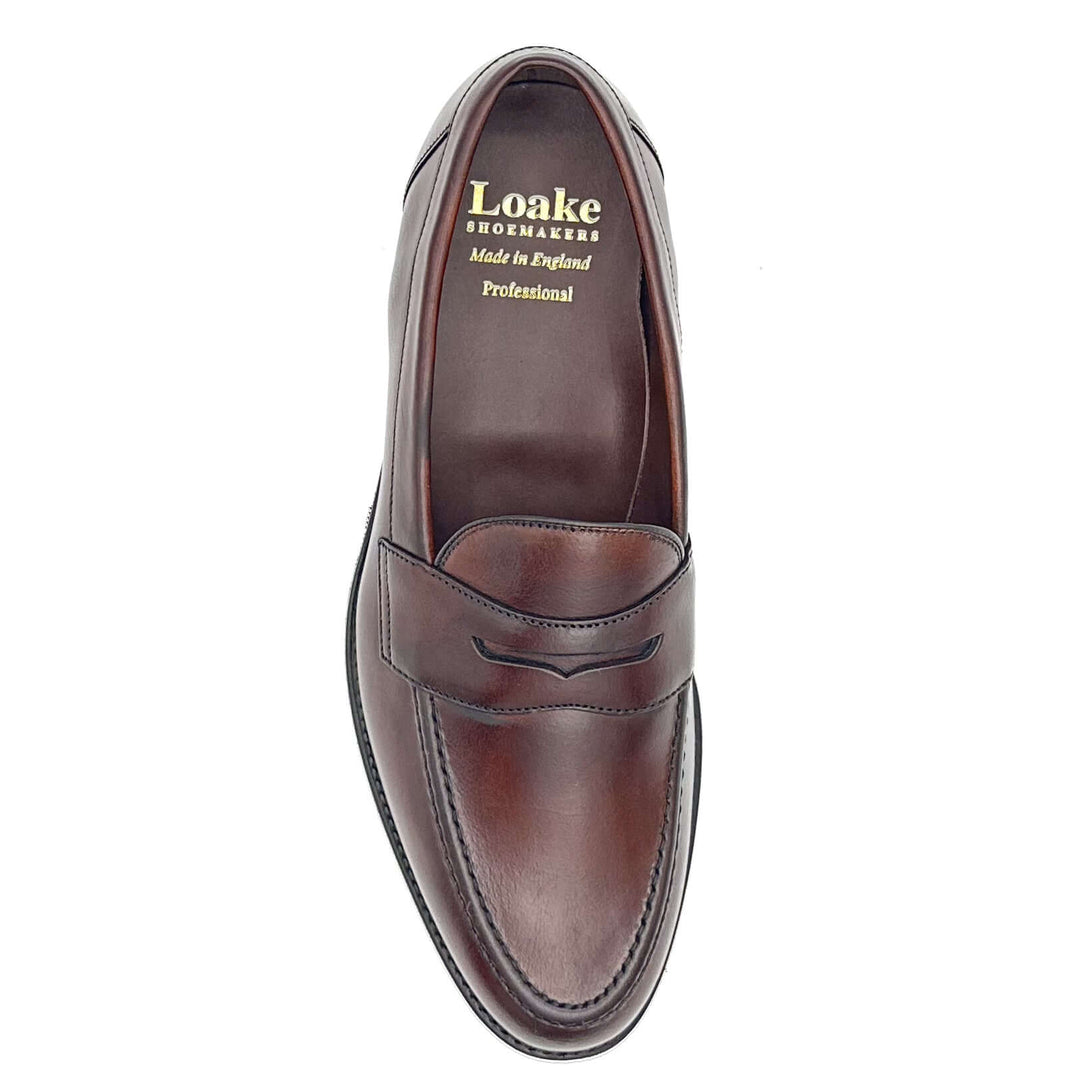 Imperial Dark Brown Calf Leather Penny Loafer Rubber Sole