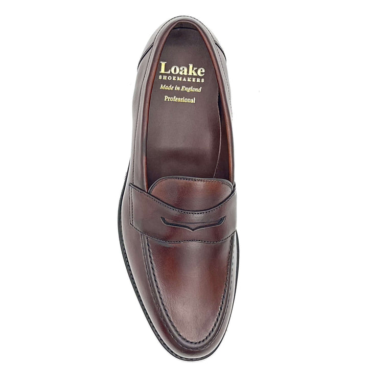 Imperial Dark Brown Calf Leather Penny Loafer Rubber Sole