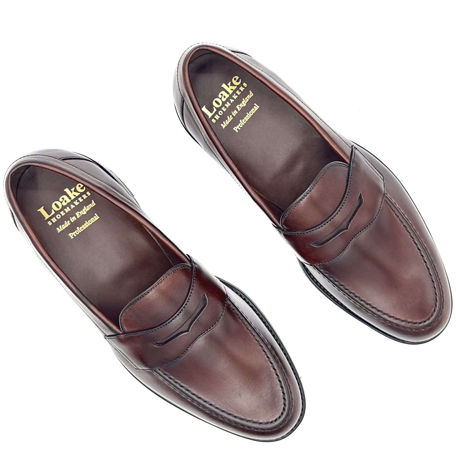 Loake Imperial Penny Loafer Dark Brown Leather - Rubber Sole