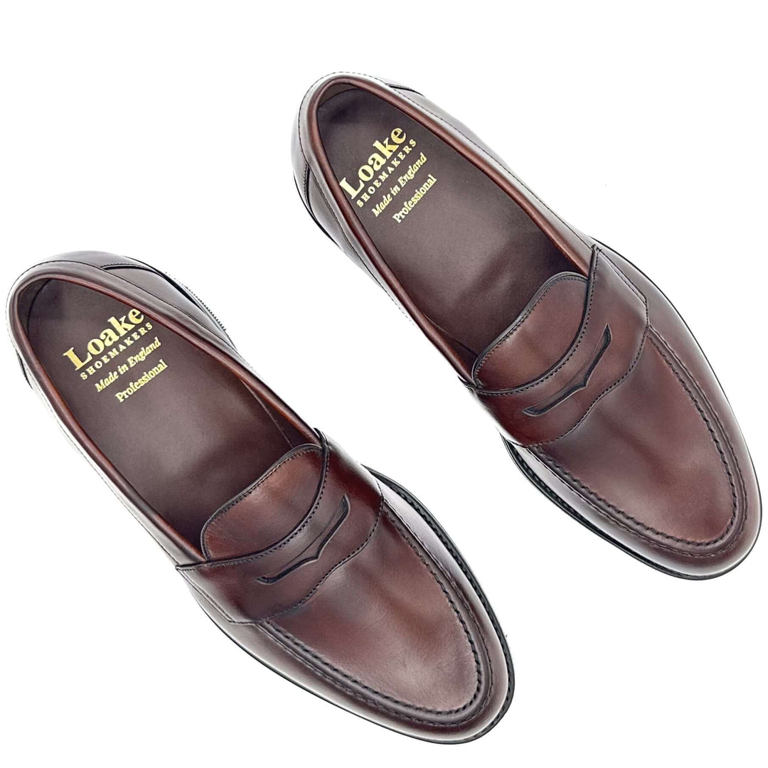 Imperial Dark Brown Calf Leather Penny Loafer Rubber Sole