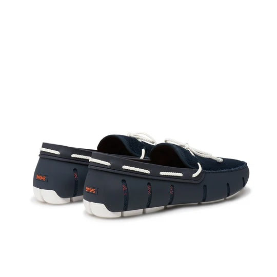 Braided Lace Loafer - Navy/White