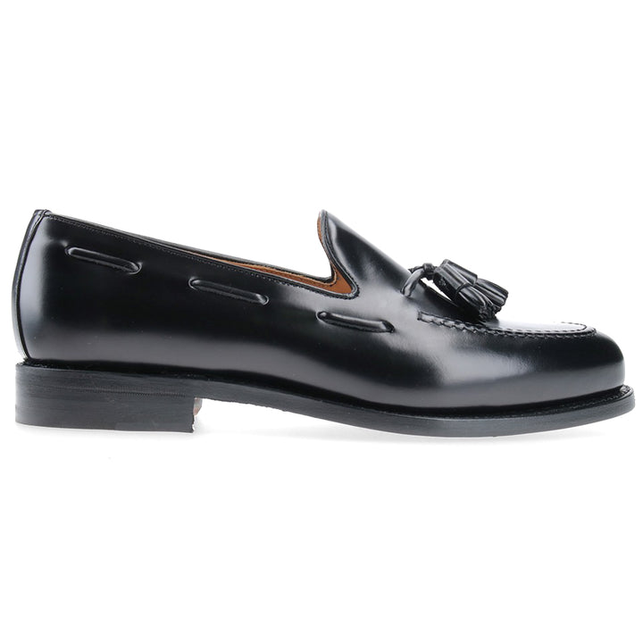 8491 - Black Polished Leather Tassel Loafer
