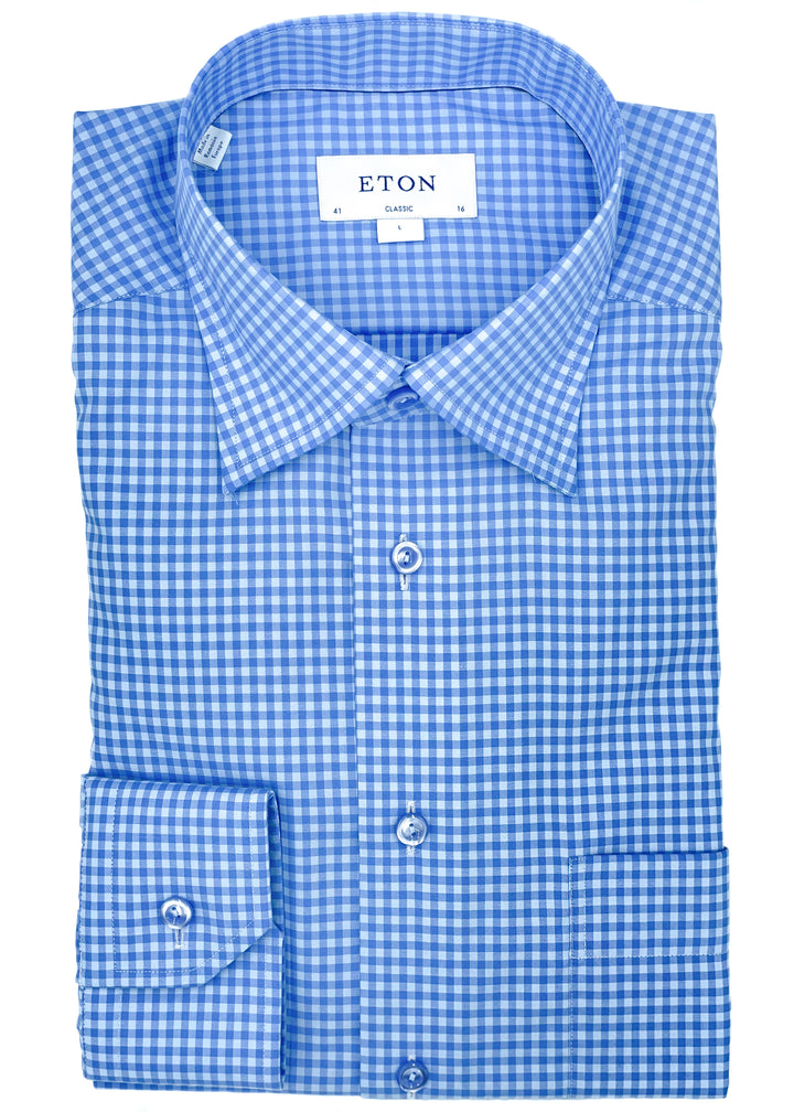 Classic Fit Gingham Check Twill