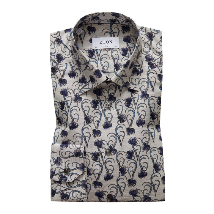 Slim Fit Floral Flannel
