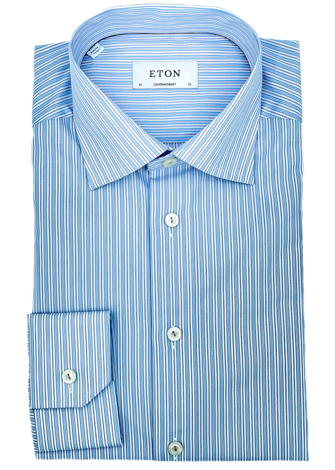Contemporary Fit Multi Striped Poplin