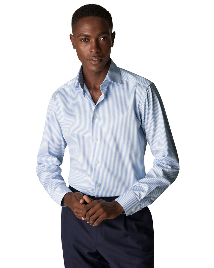 Contemporary Fit Layered Stripe Fine Twill