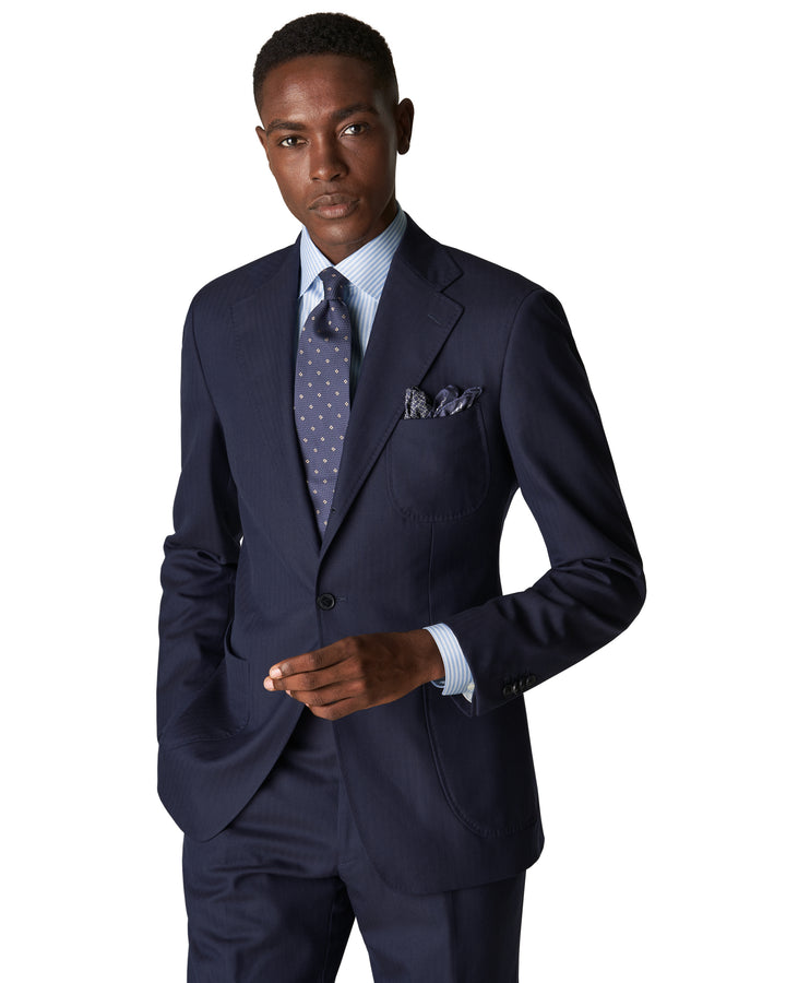 Contemporary Fit Layered Stripe Fine Twill