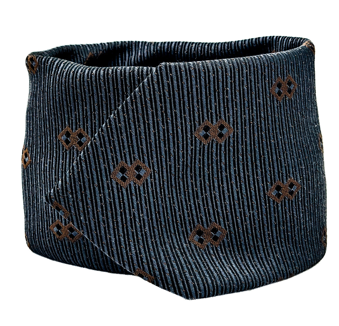 Black and Grey Geometric Motif Tie