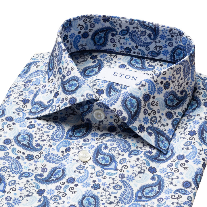 Contemporary Fit Paisley Poplin