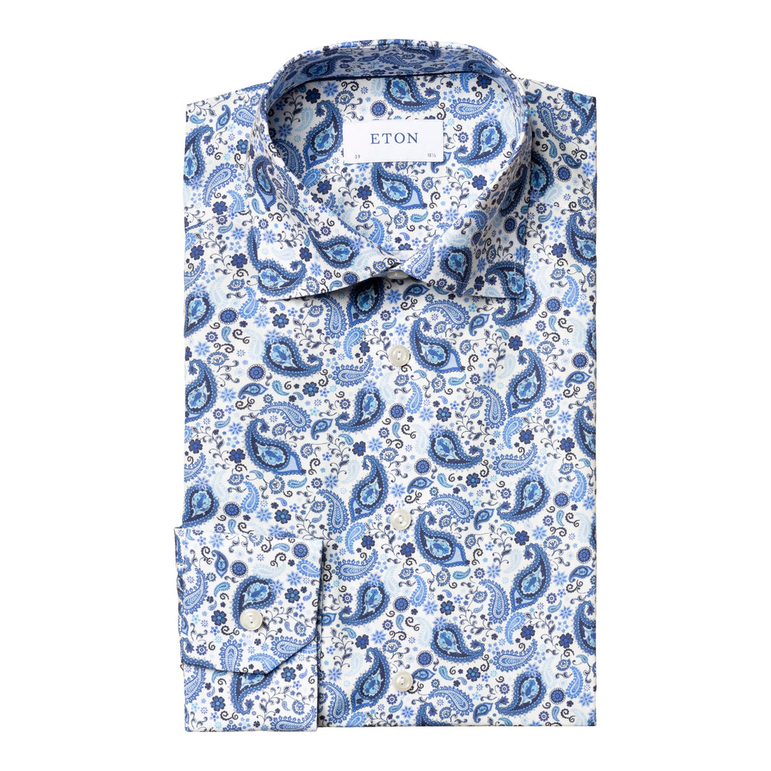Contemporary Fit Paisley Poplin