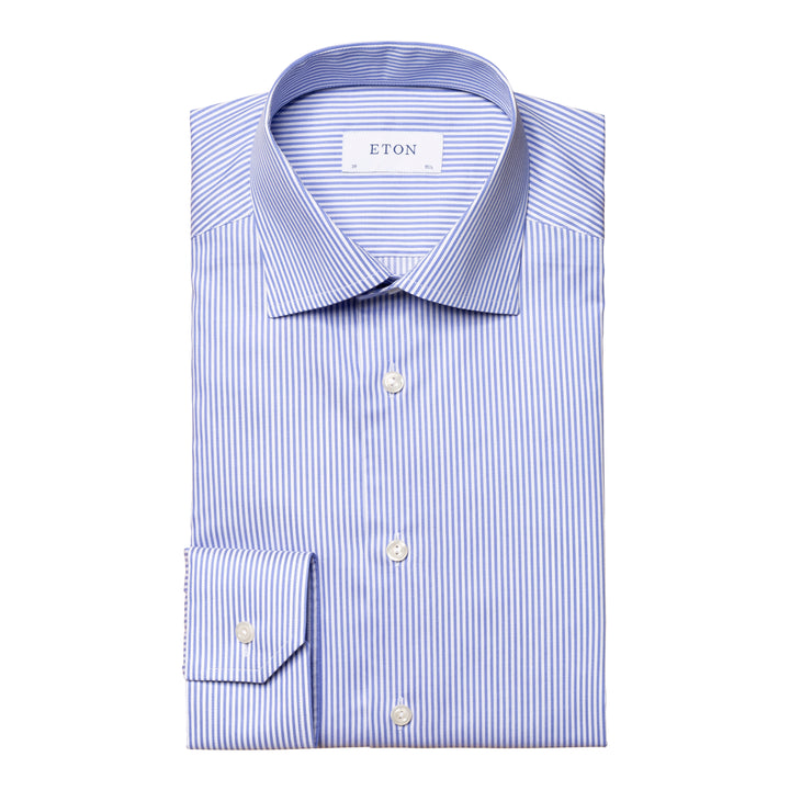 Slim Fit Striped Fine Twill