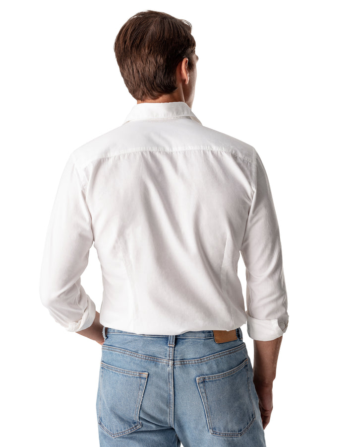 Slim Fit Casual Cotton and Silk Twill