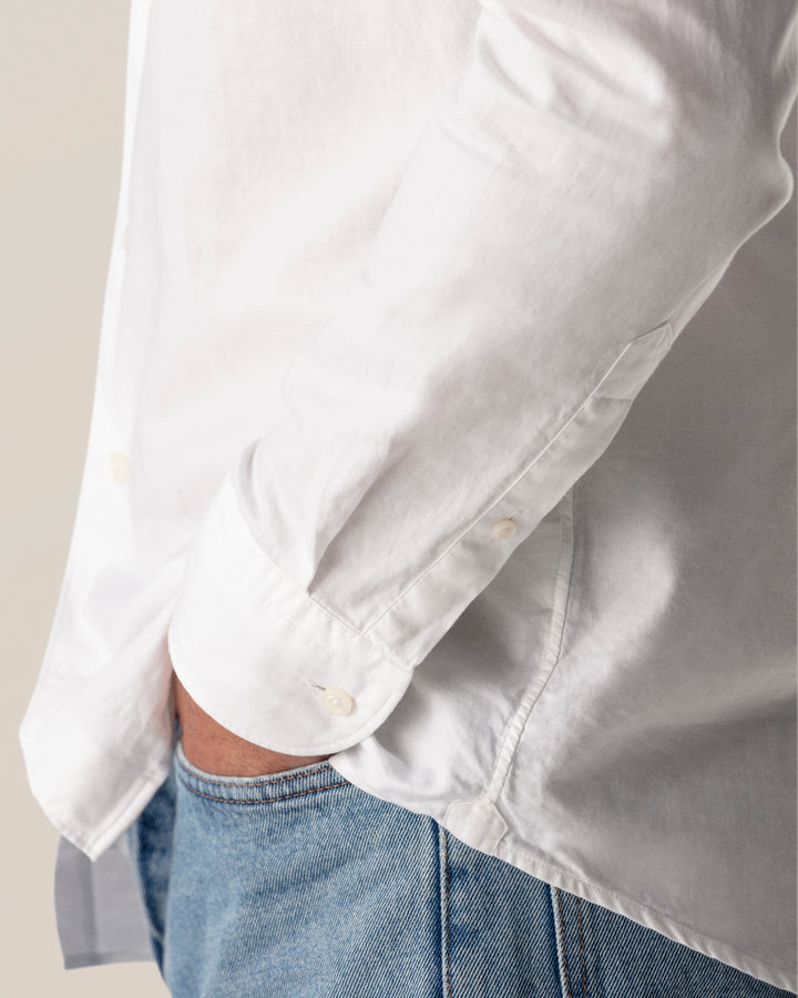 Slim Fit Casual Cotton and Silk Twill
