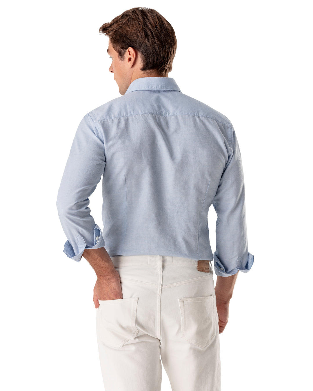 Slim Fit Casual Cotton and Silk Twill