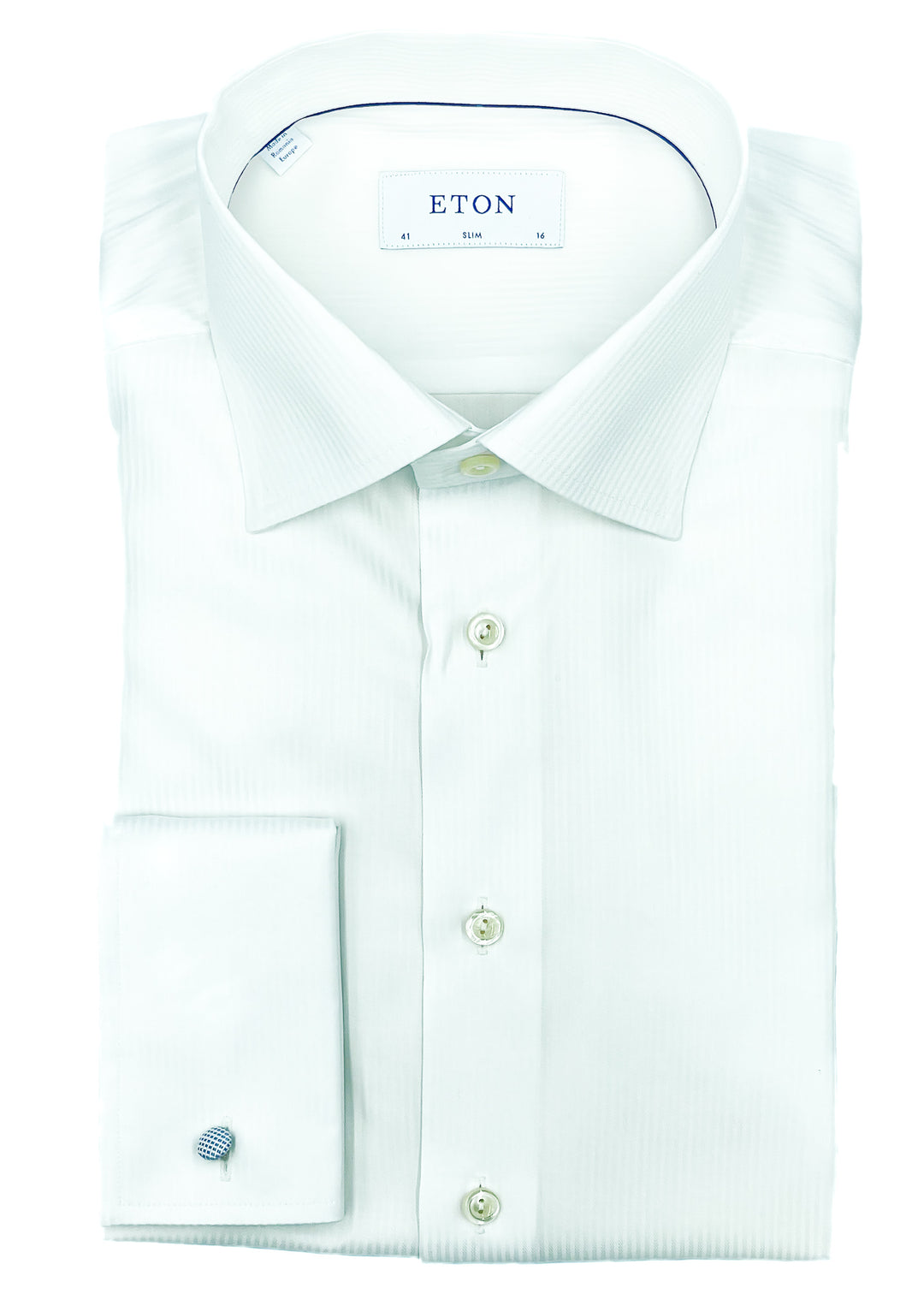Slim Fit Self Striped Twill